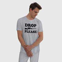 Пижама хлопковая мужская Drop Please, цвет: меланж — фото 2