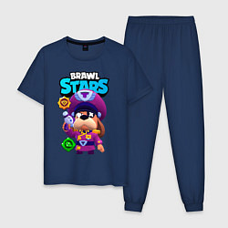 Пижама хлопковая мужская Генерал Гавс brawl stars, цвет: тёмно-синий