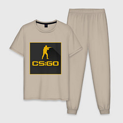 Пижама хлопковая мужская CS GO Z, цвет: миндальный