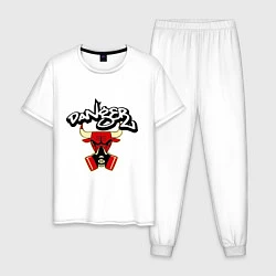 Пижама хлопковая мужская Danger Chicago Bulls, цвет: белый