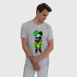 Пижама хлопковая мужская Skoda Skull Z, цвет: меланж — фото 2