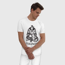 Пижама хлопковая мужская Valheim Викинг Берсерк, цвет: белый — фото 2