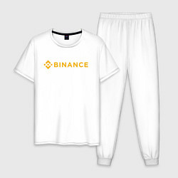 Пижама хлопковая мужская BINANCE БИНАНС БИРЖА, цвет: белый