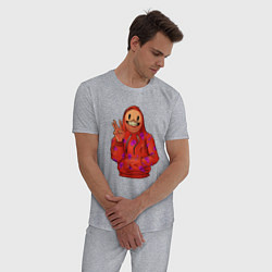 Пижама хлопковая мужская Арт пакман, цвет: меланж — фото 2