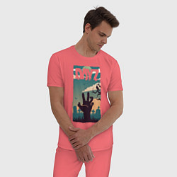 Пижама хлопковая мужская DAYZ ДЕЙЗИ Z, цвет: коралловый — фото 2