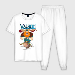 Пижама хлопковая мужская Valheim, цвет: белый