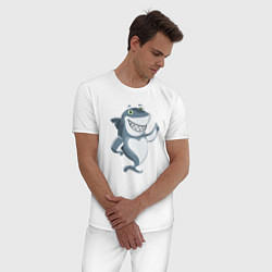 Пижама хлопковая мужская SHARK SMILE, цвет: белый — фото 2