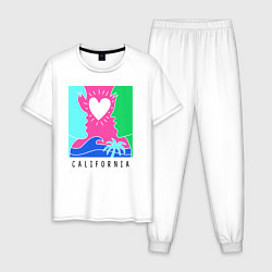 Пижама хлопковая мужская CALIFORNIA, цвет: белый