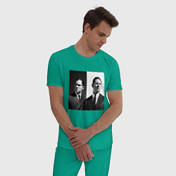 Пижама хлопковая мужская Tom hardy, цвет: зеленый — фото 2