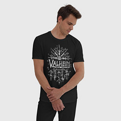 Пижама хлопковая мужская Valheim, цвет: черный — фото 2