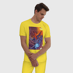 Пижама хлопковая мужская Масс эффект, цвет: желтый — фото 2