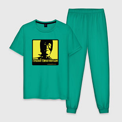 Пижама хлопковая мужская DEEP DARK FANTASY, цвет: зеленый