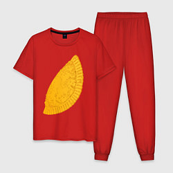 Пижама хлопковая мужская Сочный чебурек, цвет: красный