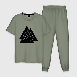 Пижама хлопковая мужская Валькнут Valknut Z, цвет: авокадо