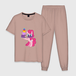 Пижама хлопковая мужская My Little Pony Pinkie Pie, цвет: пыльно-розовый