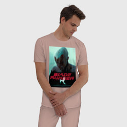 Пижама хлопковая мужская Слезы в дожде Blade Runner, цвет: пыльно-розовый — фото 2
