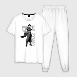 Пижама хлопковая мужская Стальной алхимик, цвет: белый