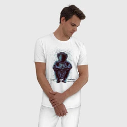 Пижама хлопковая мужская В ожидании, цвет: белый — фото 2