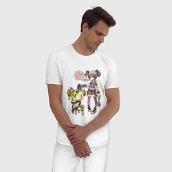 Пижама хлопковая мужская Аниме барби, цвет: белый — фото 2