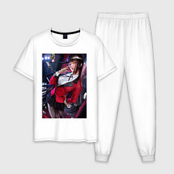 Пижама хлопковая мужская Kakegurui Yumeko Jabami art, цвет: белый