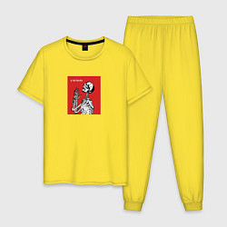 Пижама хлопковая мужская Prayer, цвет: желтый