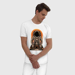 Пижама хлопковая мужская Космонавт диджей - cosmo DJ, цвет: белый — фото 2