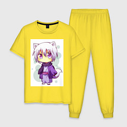 Пижама хлопковая мужская Ёкай Томоэ, цвет: желтый