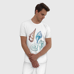Пижама хлопковая мужская Sea House, цвет: белый — фото 2