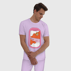 Пижама хлопковая мужская Космический туризм, цвет: лаванда — фото 2
