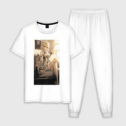 Пижама хлопковая мужская Lumine fan art, цвет: белый