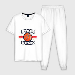 Пижама хлопковая мужская Slam Dunk, цвет: белый