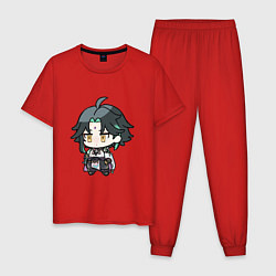 Пижама хлопковая мужская Чиби Сяо, цвет: красный