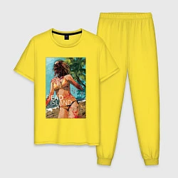Пижама хлопковая мужская Мёртвый остров, цвет: желтый