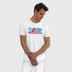 Пижама хлопковая мужская Убивая слизней 300 лет logo, цвет: белый — фото 2