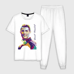 Пижама хлопковая мужская Bravo! Ronaldo!, цвет: белый