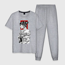 Пижама хлопковая мужская Шибари, цвет: меланж