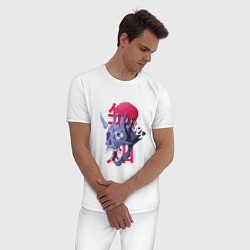 Пижама хлопковая мужская Череп демона, цвет: белый — фото 2