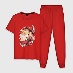 Пижама хлопковая мужская Милашка Кли, цвет: красный