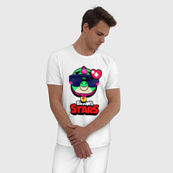 Пижама хлопковая мужская Плохиш Базз Buzz Brawl Stars, цвет: белый — фото 2