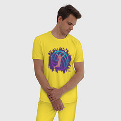 Пижама хлопковая мужская Violet Volleyball, цвет: желтый — фото 2