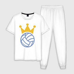 Пижама хлопковая мужская Volleyball King, цвет: белый