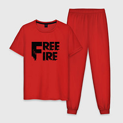 Пижама хлопковая мужская Free Fire big logo, цвет: красный