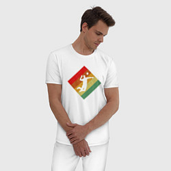 Пижама хлопковая мужская Волейболист, цвет: белый — фото 2