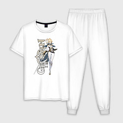 Пижама хлопковая мужская GENSHIN IMPACT Jean, цвет: белый