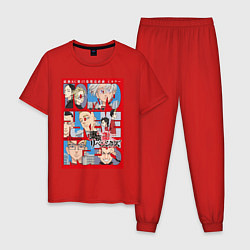 Пижама хлопковая мужская Токийские мстители, цвет: красный