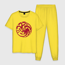 Пижама хлопковая мужская Logo Targaryen Quotes цвета желтый — фото 1