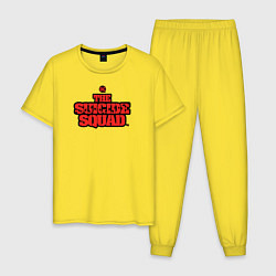 Пижама хлопковая мужская The Suicide Squad лого, цвет: желтый