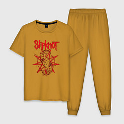 Пижама хлопковая мужская Slipknot Slip Goats Art, цвет: горчичный