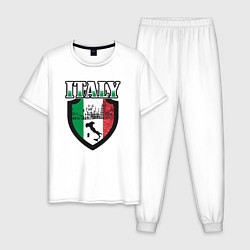 Пижама хлопковая мужская Italy Shield, цвет: белый