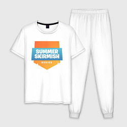Пижама хлопковая мужская Summer Skirmish, цвет: белый